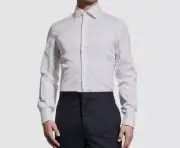 Brunello Cucinelli Men's White French-Cuff Tuxedo Slim Fit Dress Shirt Size XL
