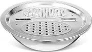 HOMOCONO 1Set Stainless Steel Vegetable Basin with Shredder and Colander Multi Functional Kitchen Sink Basket for Washing and Draining Fruits Vegetables Space Saving Design Easy