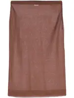 [Saint Laurent Paris] Saint Laurent Paris-Gonna Tubino In Maglia Di Seta Trasparente-Donna L
