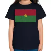 BURKINA FASO SCRIBBLE FLAG KIDS T-SHIRT TEE TOP GIFT BURKINABÈ BURKINABÉ