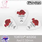 3x Genuine Jim Dunlop Tortex Wedge Red 0.50mm Guitar Picks Plectrum
