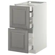 METOD base cb 2 frnts/2 low/1 md/1 hi drw, white Maximera/Bodbyn grey, 40x60x80 cm