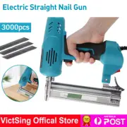 240V Electric Brad Nail Gun Woodworking Stapler Tacker & 3000Pcs Pneumatic Nails
