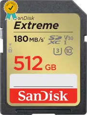 512GB Extreme PRO SDXC UHS-I Memory Card - C10, U3, V30, 4K UHD, SD Card - SDSDX