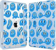 Lepeoac Case for iPad Air 11'' (M3 2025/M2 2024) 6th Gen/iPad Air 10.9'' 2022 2020 Air 5th /4th Gen, Buit in Pencil Holder with Clear Transparent Back Cover Auto Wake/Sleep, Distorted Smiles
