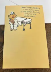 Funny Get Well Soon Feeling Sick Cheerful 5”x7.75" Stockwell Greeting Card