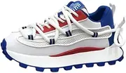 [Dikermoon] Men's Color Block Trendy Platform Shoes - Summer Breathable Casual Shoes for Outdoor Walking Traveling Jogging