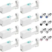 [Ruinous] Ear Piercing Kit, 8 Pieces Ear Piercing Gun Kit, Piercing Needle Gun for Disposable Nose Piercer Self, Earring Tools with Pierced Earrings Portable Piercing Kit, Ear Stud Auxiliary Tools