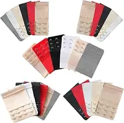 [JSTHHTT] Pack of 28 Bra Extension 2/3/4 Hooks 3 Rows Bra Extender Soft and Comfortable Elastic Bra Strap Extension Bra Closure Extension for Women, Bra Extender, Elastic Bra Extension, multicoloured, 3