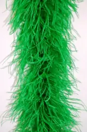 4 Ply OSTRICH FEATHER BOA - KELLY GREEN 2 Yards; Costumes/Craft/Bridal/Trim 72"