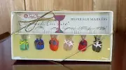 NIB Royal Hawaiian Wine Glass Charms Blown Glass Beverage Markers Set of 6