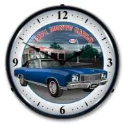 Retro Nostalgic 1971 Monte Carlo Game Room Man Cave LED Lighted Wall Clock New