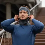 Men's Merino Wide Headband * Gym Yoga Sport Sweatband Elastic Band Perfect Grey