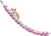 Sugar Glider Climbing Toy – Colorful Handmade Cotton Rope Swing | Parrot Swing Toy, Cage Accessories for Hamsters, Squirrels, Gerbils