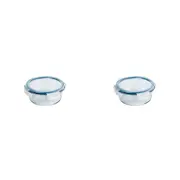 2PK Wiltshire Reusable Round Glass Airtight Leak-Proof Storage Container 600ml