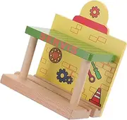LALADEFIEE Train Repair Station Toy Wooden Railway Set Model for Boys and Girls Fun