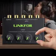 Stereo Audio Mixer 4 Channel Portable Mini Audio Mixer With Control Volume RCA