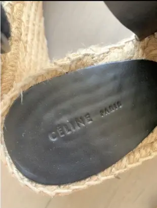 Celine 草編楔型鞋