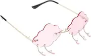 [Healeved] Polarised Sunglass Women's Funny Cloud Glasses Rimless Sunglasses for Halloween Cosplay Parties
