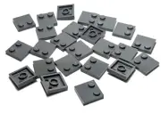 Lego - Lot of 24 - Dark Grey / Gray, Plate Special 2 x 2 with Only 2 studs