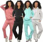[imporio 11] Women’s 2 Piece Pullover Hoodie and Open Hem Sweatpants Set – Ladies Casual Tracksuit Loungewear Outfit UK S-XL