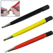 3pc Scratch Brush Set Pen Type 5" - Steel, Brass, Nylon - Retractable Bristles
