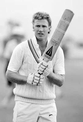 England batsman Chris Broad during practice prior to the 2nd- Old Cricket Photo