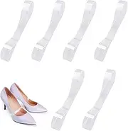 [Zhooooonglf] Clear Transparent Invisible High Heel Shoe Straps 6 Pairs Women Elastic Shoe Laces Anti Loose Shoelace Belt Ankle Straps for Heels TPU Shoes Band Fixed Tie Belt for Holding Loose High Heel