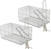 Mouse Rat Trap Cage Small Live Animal Pest Rodent Control Bait Rabbit Catch (2PCS)