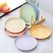 Nufaltruism Wheat Straw Plates Lightweight Unbreakable Dinner Dishes Plates Set Dishwasher & Microwave Safe (Small 6 Pack 5.9')