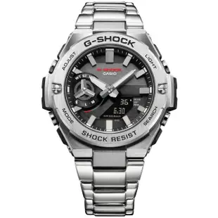 【CASIO 卡西歐】G-SHOCK 太陽能 碳核心防護藍牙雙顯手錶(GST-B500D-1A)