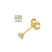 9kt Gold Cubic Zirconia 4mm Stud Earrings