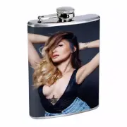 Singapore Pin Up Girls D10 Flask 8oz Stainless Steel Hip Drinking Whiskey