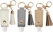 AODEZI Portable Empty Travel Bottle Keychain Hand Sanitizer Bottle Holder 3 P...