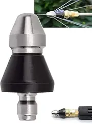 Sewer Cleaning Tool High-Pressure Nozzle, Downspout Cleaning Tool, 1/4" Sewer Jetter Nozzle, Hair Clog Remover (1pcs)