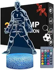 Magiclux Portugal Soccer Player #7 Night Light for Boys, 16 Color Changing Dimmable with Remote Room Football Decor, Creative Gifts for Soccer Fans Kids Teens Men Birthday Christmas