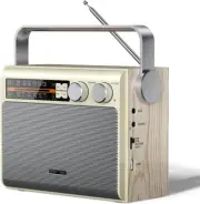 Portable AM FM Radio, Bluetooth Radio with Best Reception,Transistor White