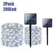 Outdoor Solar Fairy String Lights Copper Wire Waterproof Garden Decor 2x 200 LED