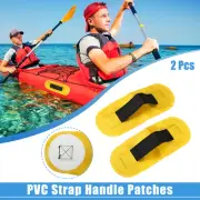 2pcs PVC Strap Handle Patches for Dinghy Canoes Raft and Surfboard Yellow