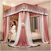 Mosquito Nets for 1.5m/5ft Beds, Four-Corner Poles Bed Canopy - Easy to Install, Bedroom Decor Luxury Bed Curtains (Color : Style 3, Size : 1.5x2x2m)