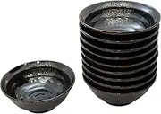 New (Amazon.co.jp Exclusive) [Commercial Use] Ramen Ichimen Noodles! Specialty Noodles Artisan Bowl Stone Shape Ramen Bowl Oil Drop Crystal 6.8 Ramen 10 Pieces