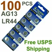 100 PCS LR44 AG13 357 LR1154 1.5V 0%Hg Alkaline Battery Watch Remote