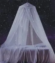 Bed Canopy with Fluorescent Stars Glow in Dark for Baby, Kids, Girls or Adults,