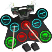 Electronic Drum Set for Kids - 9 Drum Pads, 2 Pedals & 2 Sticks, Drum Kit wit...