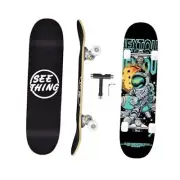 31" Standard Skateboards with Pro Trucks,7 Layer Canadian Maple Spaceman