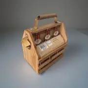 STUDIO MERCANTILE Wooden 6-pack Bottle Caddy New
