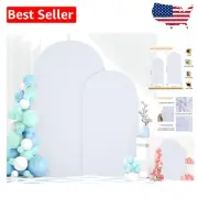 Versatile White Spandex Arch Cover Set - Elegant Backdrops for Every Celebration