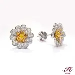 【禾美珠寶】0.20CT 天然濃彩黃彩鑽耳環SN671(FANCY INTENSE YELLOW)