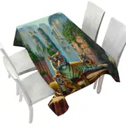 Wildlife Animal Nature Art Zang Tigers Tablecloth