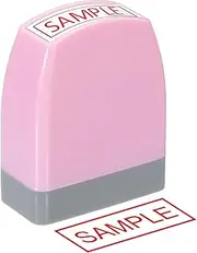 uxcell Sample Notice Stamp Self Inking, Red Ink Office Stamps Pre Inked Message Stamp Refillable Business Stamp, Pink